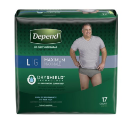Depend Fit Flex Maximum Absorbency Underwear for Men