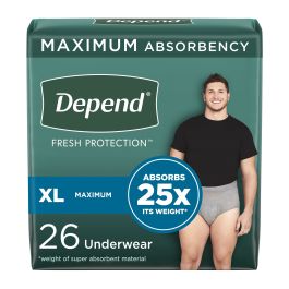 Depend Fresh Protection Mens Maximum Absorbency Underwear