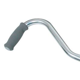 Deluxe Adj Aluminum Cane,Offset Vinyl Grip,Silver