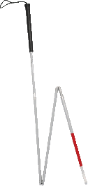 Folding Blind Cane with Putter Grip and Wrist Strap