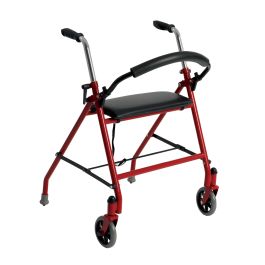 2-Wheeled Walker with Seat, Red
