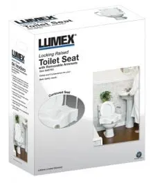 Locking Raised Toilet Seat w/ Removable Armrests