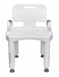 McKesson Plastic Bath Bench w Back Removable Arm Rail
