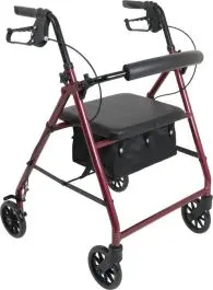 PMI ProBasics™ Aluminum Patient Rollator, Standard, 6" Wheeels, Burgundy