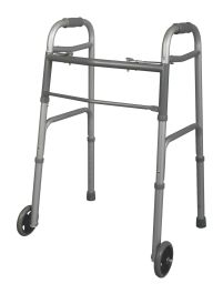 Youth Two-Button Folding Walker with 5" Wheels